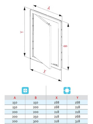 Awenta 200x200mm Durable ABS Plastic Access Inspection Door Panel Silver Color