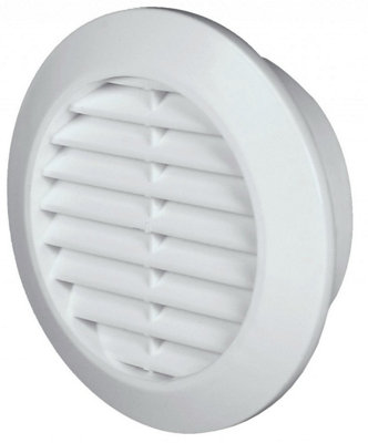 Awenta 60mm Diameter Hole White Round Door Air Vent Grille Woodwork Furniture