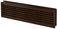 Awenta Brown 120x440mm Internal Door Plastic Ventilation Grille Air Vent Collar
