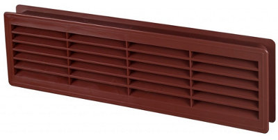 Awenta Mahogany 120x440mm Internal Door Plastic Ventilation Grille Air Vent Collar