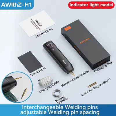 AWithZ Portable Spot Welder, Adjustable 90 Levels, 18650 Battery