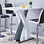 Axara High Gloss Bar Table Rectangular In White And Grey