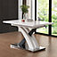 Axara Small Extending Gloss Dining Table In White And Grey