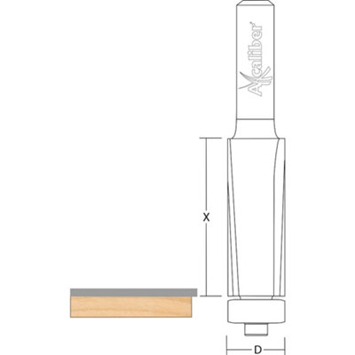 Axcaliber Flush Trim Cutter with Down Shear - Bottom Bearing