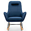 AXEL ROCKING OCCASIONAL NURSING FABRIC LOUNGE BEDROOM MODERN ACCENT ROCKER CHAIR (Blue)