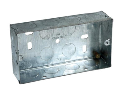 Axiom Electrical MB225 Metal Twin Socket Box 25mm (Pack 5) AXIMB225