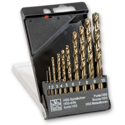 Axminster Workshop 10 Piece Cobalt/HSS Drill Bit Set