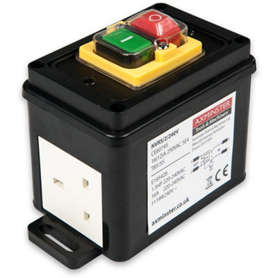 Axminster Workshop BS 13A Plug & Socket NVR Switch