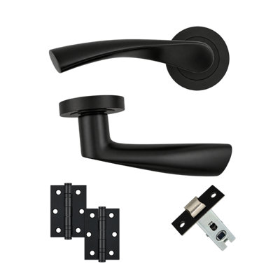 AXS Boston Door Handles on Rose - Door Pack - Latch Door - 44mm Backset ...