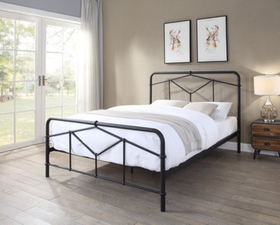 Axton Double 4ft 6 Black Metal Bed Frame