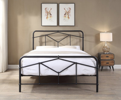 Axton Double 4ft 6 Black Metal Bed Frame