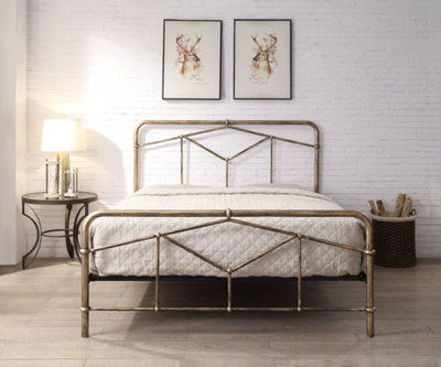 Axton King Size 5ft Antique Bronze Metal Bed Frame