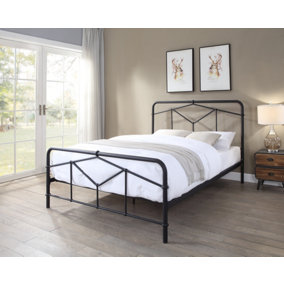 Axton King Size 5ft Black Metal Bed Frame