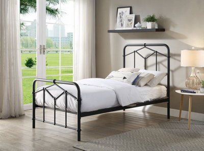 Axton Single 3ft Black Metal Bed Frame