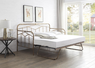 Axton Single 3ft Day Bed Antique Bronze Metal Bed Frame