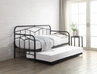 Axton Single 3ft Day Bed Black Metal Bed Frame