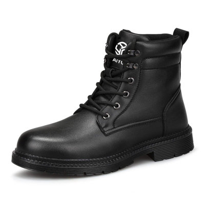 AY417 Mens Steel Toe Cap Military Combat Safety Boots | DIY at B&Q