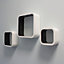 Aya Set of 3 Cube Floating Wall Shelves - White/Black