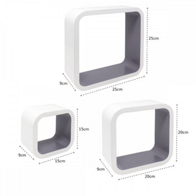 Aya Set of 3 Cube Floating Wall Shelves