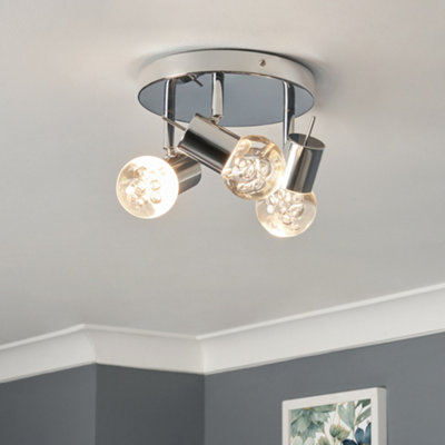 Ayston Bubble 3 Light LED Ceiling Spotlight Plate - Chrome