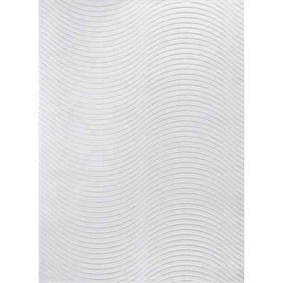 AYUMI In- & Outdoor 3D High & Low Pile Textured White Area Rug 120 x 170 cm