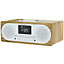 Azatom Clockwood DAB / DAB+ Radio With CD Player, Bluetooth, Alarms, Fast Presets and Remote (Oak)