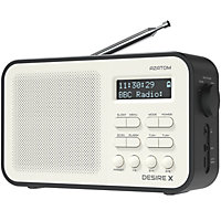 Azatom Desire X DAB / DAB+ Radio Mains & battery, Bluetooth, Alarms, Fast Presets (Black)
