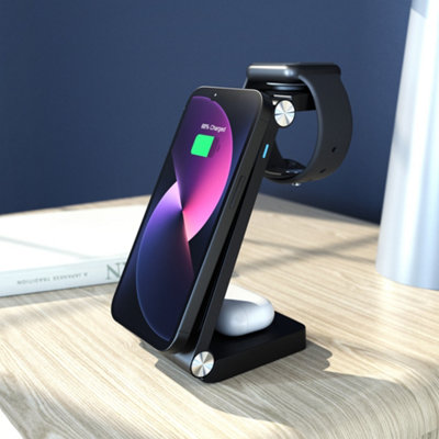 AZATOM E2000 Wireless Charger, 3 in 1 Fast Charging for iPhone, Apple Watch and Airpods