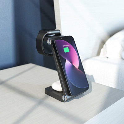 AZATOM E2000 Wireless Charger, 3 in 1 Fast Charging for iPhone, Apple Watch and Airpods
