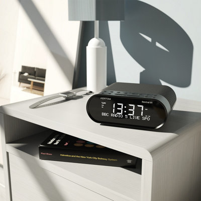 Azatom Revival R1 DAB / DAB+ Clock Radio Alarm with Bluetooth (Black)