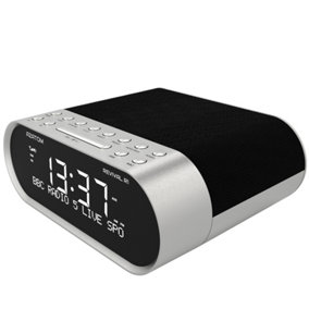 Azatom Revival R1 DAB / DAB+ Clock Radio Alarm with Bluetooth (Silver)