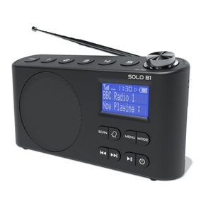 Azatom Solo DAB / DAB+ Radio With Rechargeable battery, Bluetooth, Alarms, Fast Presets (Black)