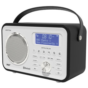 Azatom Spitalfields DAB / DAB+ Radio With Rechargeable battery, Bluetooth, Alarms, Fast Presets and Remote (Black)