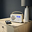 Azatom Spitalfields DAB / DAB+ Radio With Rechargeable battery, Bluetooth, Alarms, Fast Presets and Remote (White)
