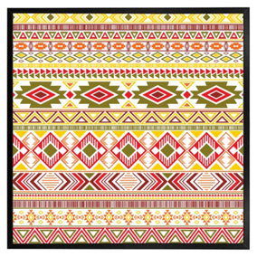 Aztec american indian pattern (Picutre Frame) / 30x30" / White