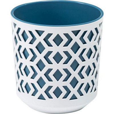 Aztec Round Planter 19.5cm - Blue