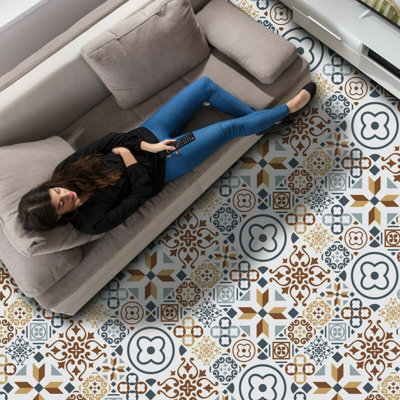 Azulejo Tiles Melange Self-adhesive kitchen, bathroom, home floor sticker