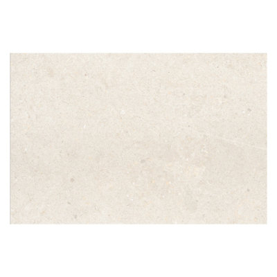 Azure Matt White Concrete Effect Porcelain Outdoor Tile - Pack of 1, 0.54m² - (L)900x(W)600