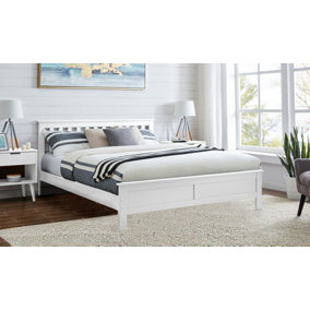 Azure Modern White Solid Pine King Bed
