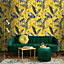 Azzurra Leaf Wallpaper Mustard Belgravia 9508
