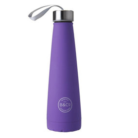 B&Co 450ml Conical Bottle Rubberised Finish Dark Violet