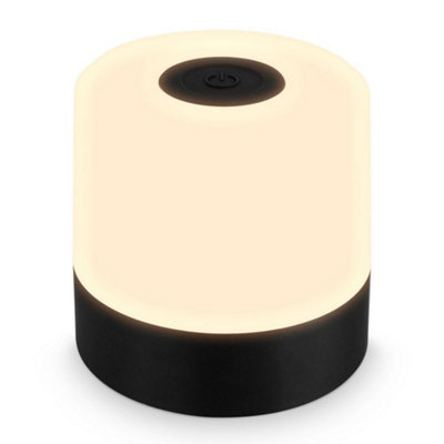 B.K.Licht Battery powered Black Dimmable Rechargeable Table Lamp (Dia)7cm