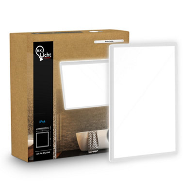 B.K.Licht Mains-powered LED White Backlight Effect Ultra Slim Panel 42x42cm