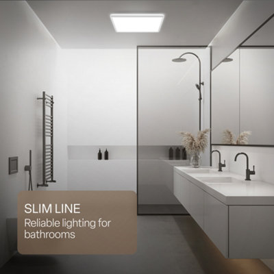 B.K.Licht Mains-powered LED White Backlight Effect Ultra Slim Panel 42x42cm