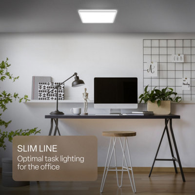 B.K.Licht Mains-powered LED White Backlight Effect Ultra Slim Panel 42x42cm