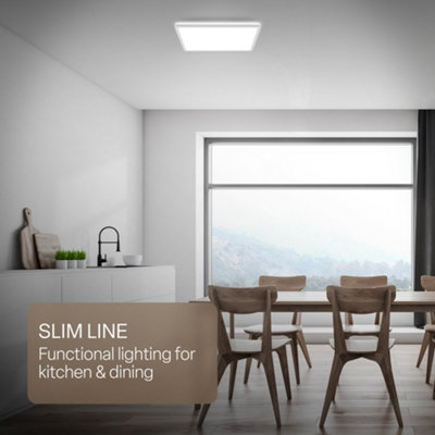 B.K.Licht Mains-powered LED White Backlight Effect Ultra Slim Panel 42x42cm