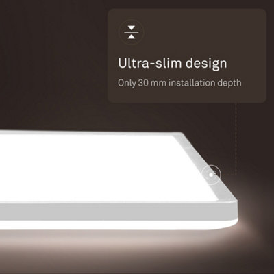 B.K.Licht Mains-powered LED White Backlight Effect Ultra Slim Panel 42x42cm