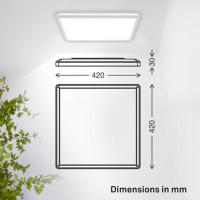 B.K.Licht Mains-powered LED White Backlight Effect Ultra Slim Panel 42x42cm