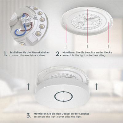 B.K.Licht Mains-powered LED White IP44 Ceiling lamp (Dia)28,8cm