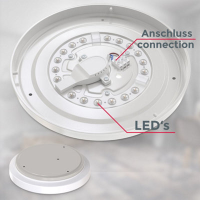 B.K.Licht Mains-powered LED White IP44 Ceiling lamp (Dia)28,8cm